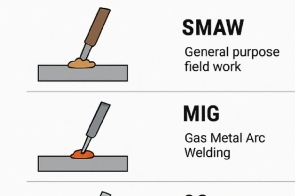 SMAW-1G,2G,3G,4G,5G,6G & FCAW/GMAW/MIG-(1G-4G) & (1F-4F)